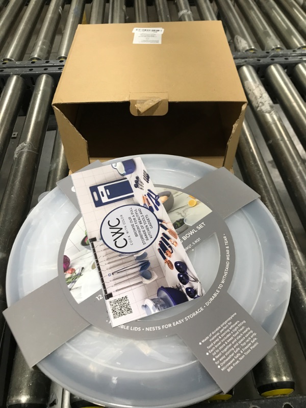 Photo 1 of COOK WITH COLOR Plastic Nesting Mixing Bowls Set - 12 Piece includes 6 Prep Bowls and 6 Lids, Microwave Safe (Gray Ombre)