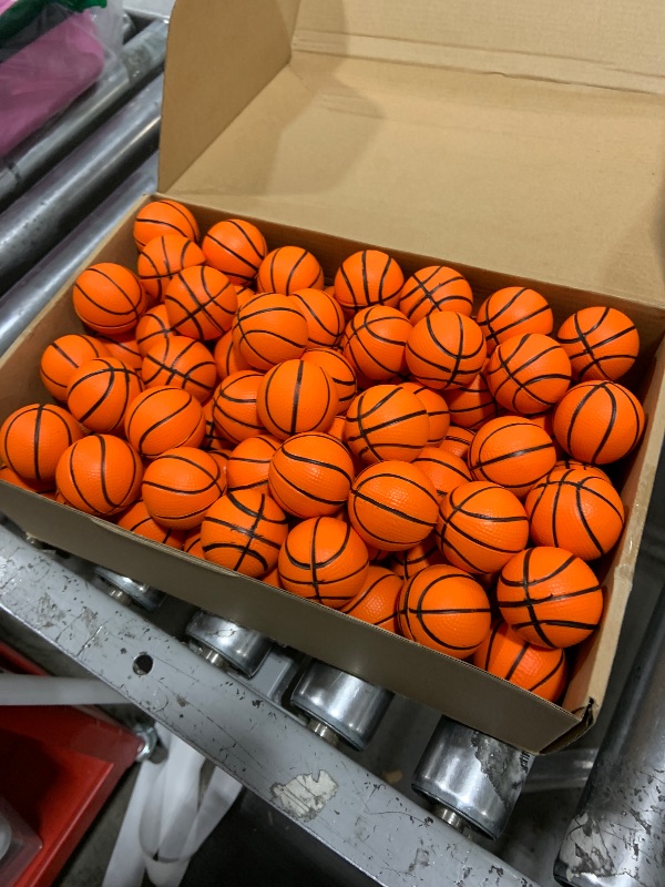 Photo 2 of 120 Pcs Mini Basketball Soft Foam Stress Balls Small Squeeze Basketball Toys 1.6 inch Bouncy Ball for Anxiety Stress Relief Party Favor Decoration School Reward Present Game