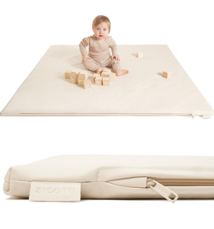 Photo 1 of Stylish Padded Baby Play Mat for Your Boy or Girl - Extra Thick & Super Soft Vegan Leather Floor Mat Creates A Safe Play Area for Little Ones - A Beautiful Playmat That Fits Nicely Into Any Playroom