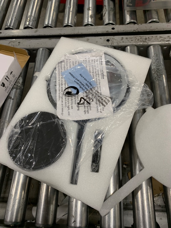 Photo 1 of 9" Lighted Makeup Mirror with 1X 10x Magnification, 5000mAh Rechargeable Led Magnifying Vanity mirror with lights, 3 Lighting Colors, Brightness Dimmable Height Adjustable Cosmetic Mirror Black