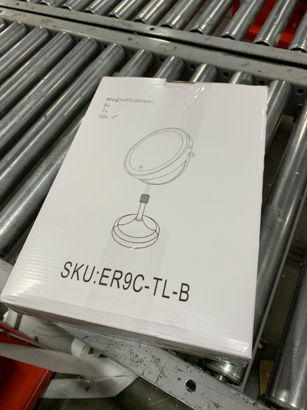 Photo 1 of 9" Lighted Makeup Mirror with 1X 10x Magnification, 5000mAh Rechargeable Led Magnifying Vanity mirror with lights, 3 Lighting Colors, Brightness Dimmable Height Adjustable Cosmetic Mirror Black