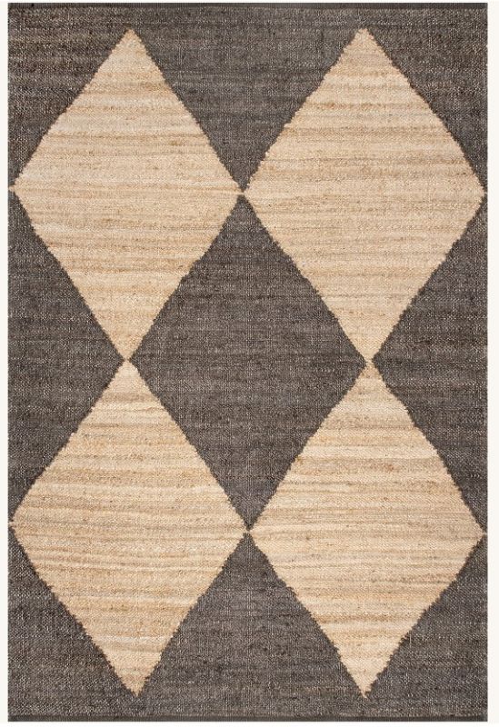 Photo 1 of Black Responsibly Handcrafted Jute Harlequin Trellis rug - Casuals Rectangle 8' x 10'