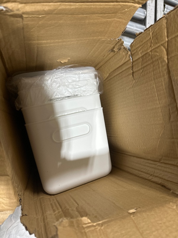 Photo 1 of ZEXALOR 8 Pcs Storage Bins with Lids, Stackable Plastic Storage Containers for Organizing, Organizer Bins Shelf Baskets for Pantry Cabinet Shelves Desktop Freezer Drawer Organization (White, 4M+4S)