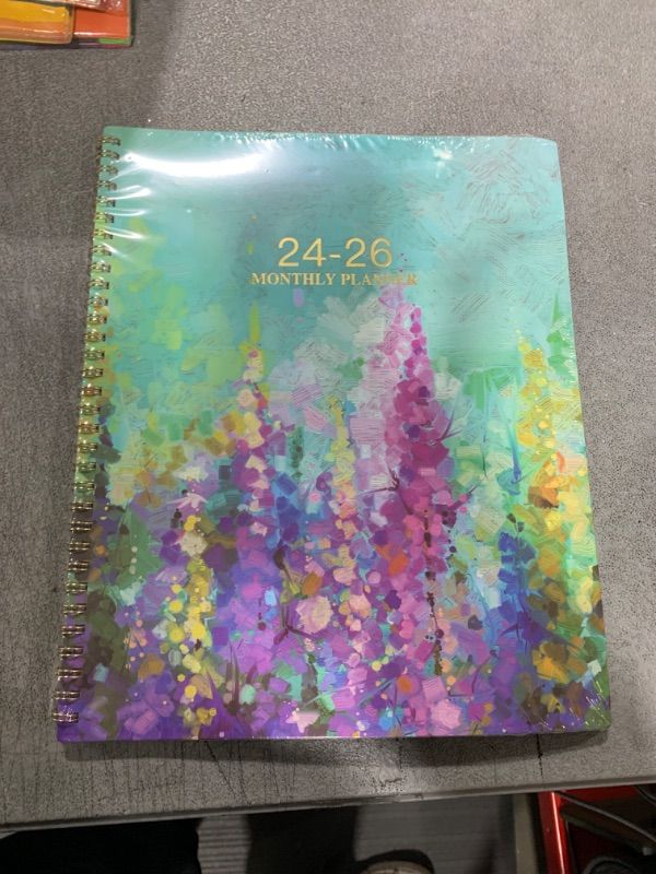 Photo 2 of 2024-2026 Monthly Planner - JUL 2024 - JUN 2026, 24-Month Planner, 2-Year Monthly Planner 2024-2026, 9" x 11", Monthly Planner with Tabs, Contacts + Back Pocket + Twin-wire Binding - Oil Painting