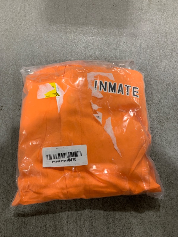 Photo 2 of Roiysan Halloween Prison Jumpsuit Costume Orange Uniform Long Sleeve Playsuit Adult Kid Jail Inmate Criminal Cosplay Costume (A Women Orange, M)