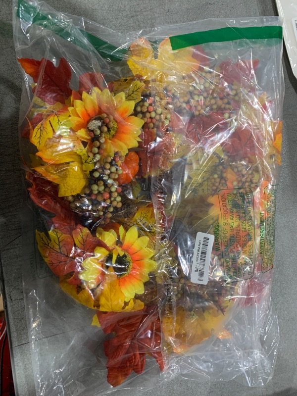 Photo 1 of [ Thick & Timer ] 18 Inch Prelit Fall Wreaths for Front Door Thanksgiving Wreath Decorations 20 LED 5 Styles 58 Maples Leafed 6 Pumpkin 8 Pinecone 12 Acorn 6 Berry 3 Sunflowers Fall Thanksgiving Decor