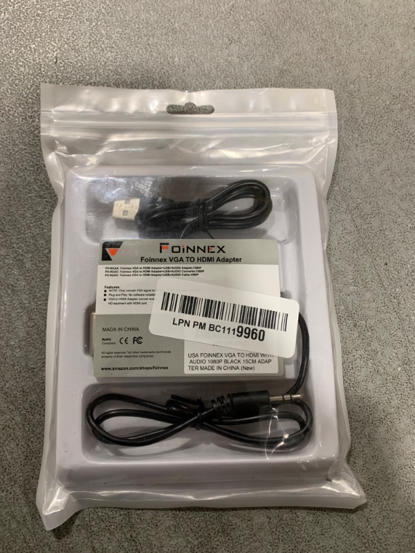 Photo 1 of FOINNEX VGA to HDMI Adapter Converter with Audio,(PC VGA Source Output to TV/Monitor with HDMI Connector), Active Male VGA in Female HDMI 1080p Video Dongle adaptador for Computer,Laptop,Projector
