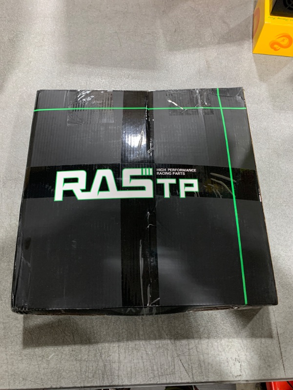 Photo 1 of RASTP Universal Racing Steering Wheel 13.8”/350mm 6 Bolts Grip Vinyl Leather & Aluminum with Horn Button for Car -Black