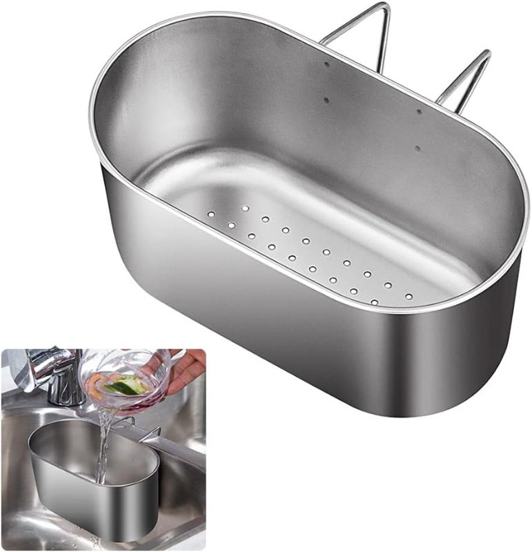 Photo 1 of Sink Strainer Colander Drain Basket, Multifunction Sink Strainer Colander Stainless Steel Food Catcher Strainer for Kitchen Waste, Vegetable, Fruits (Style 2)
