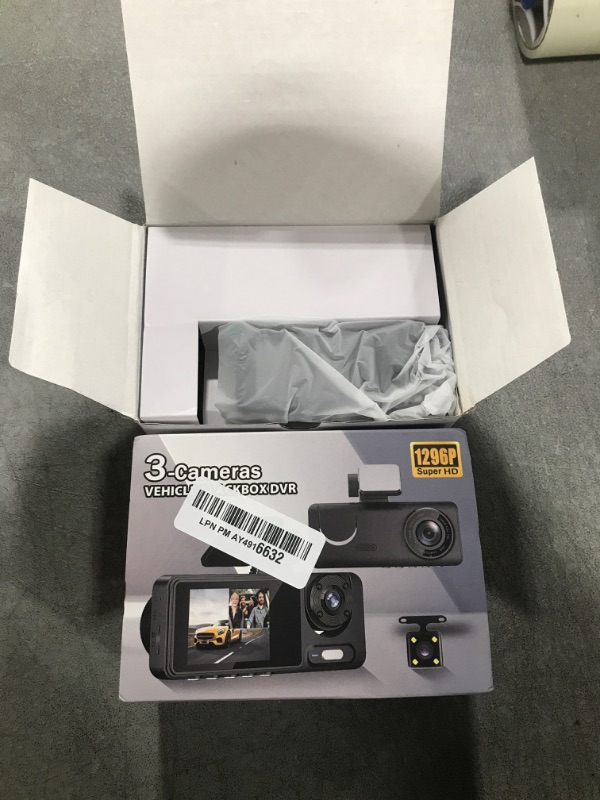 Photo 2 of 3 Channel Dash Cam for Cars Front Rear Inside, 1080P WiFi Dash Cam w/ 32GB Card, 2.0" IPS Screen Dashboard Camera Recorder with App Control, G-Sensor, Loop Recording, Night Vision, Parking Monitor