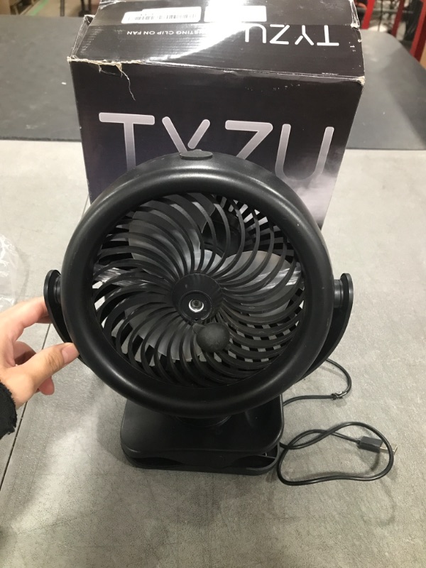 Photo 2 of TYZU 7 Inch Portable Fan, Misting Fan, 4000 mAh Battery Operated Fan, Outdoor Misting Fan With 2 Mist Modes & 4 Speeds, 130ml Tank, 360° Rotatable, Clip on fan For Outside Camping Stroller Golf Cart