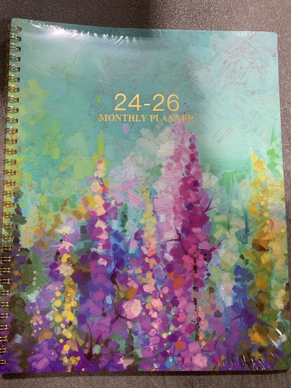 Photo 2 of 2024-2026 Monthly Planner - JUL 2024 - JUN 2026, 24-Month Planner, 2-Year Monthly Planner 2024-2026, 9" x 11", Monthly Planner with Tabs, Contacts + Back Pocket + Twin-wire Binding - Oil Painting