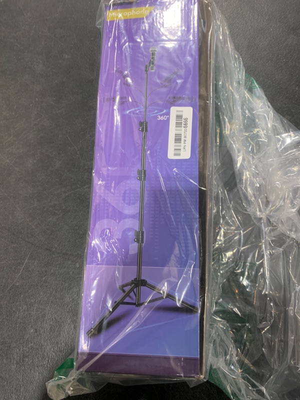 Photo 1 of Mic Stand Boom Microphone Stands Floor Tripod Gooseneck Mike Stand Height Adjustable 3'- 6' with Mic Clips and 3/8" - 5/8" Adapter Microphone stand for Kids Singing Performance Wedding Stage 1 Pack