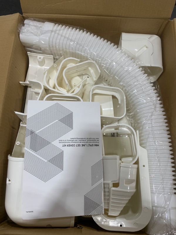 Photo 2 of BEWAVE Air Conditioner Line Cover Kit, Decorative PVC Line Cover Kit for Mini Split Air Conditioners and Heat Pumps 3" Wx16.1' L