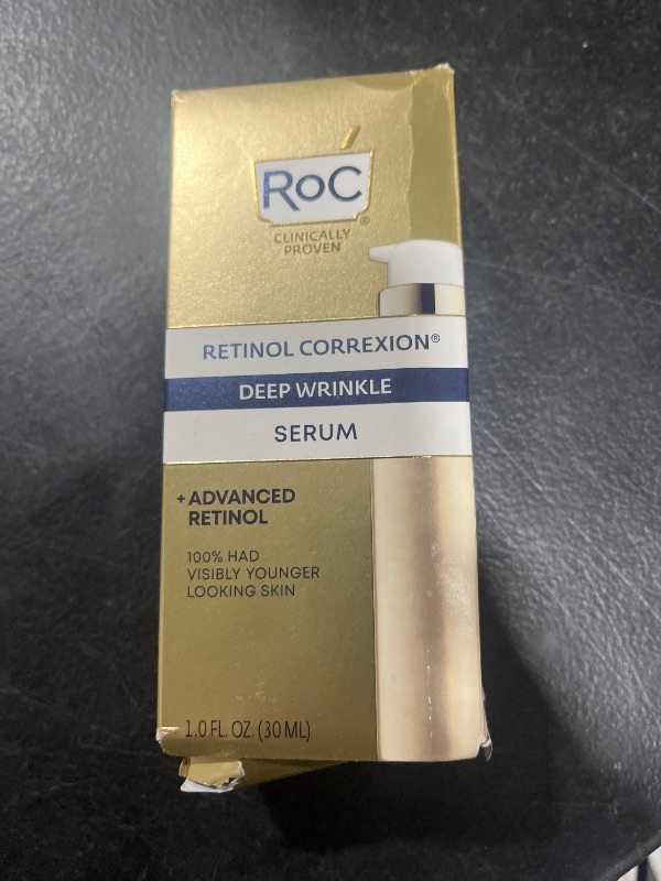 Photo 2 of RoC Retinol Correxion Deep Wrinkle Retinol Face Serum with Ascorbic Acid, Daily Anti-Aging Skin Care Treatment for Fine Lines, Dark Spots, Acne Scars, 1 Ounce (Packaging May Vary)