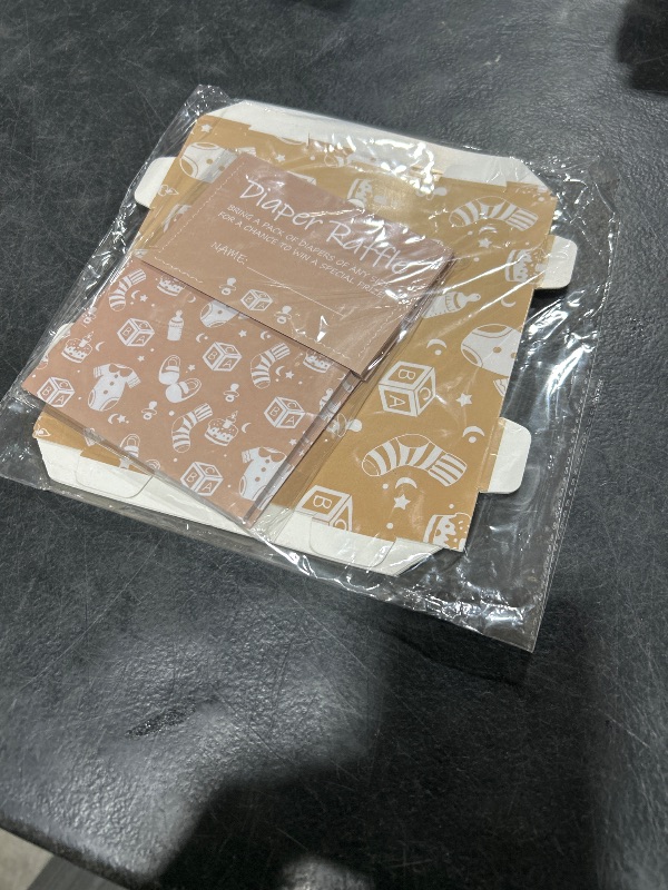 Photo 1 of Funny Diaper Raffle Game with Box and 50 Diaper Raffle Cards, Baby Products Theme Diaper Raffle Tickets for Baby Shower, Diaper Party Raffle Insert Cards, Party Decorations Supplies