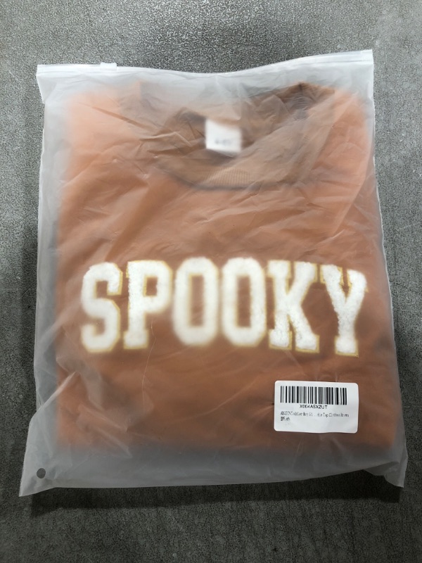 Photo 2 of ADXSUN Toddler Boy Girl Halloween Outfit Pumpkin/Spooky Sweatshirt Fall Hoodie Top Clothes Brown 4-5Y