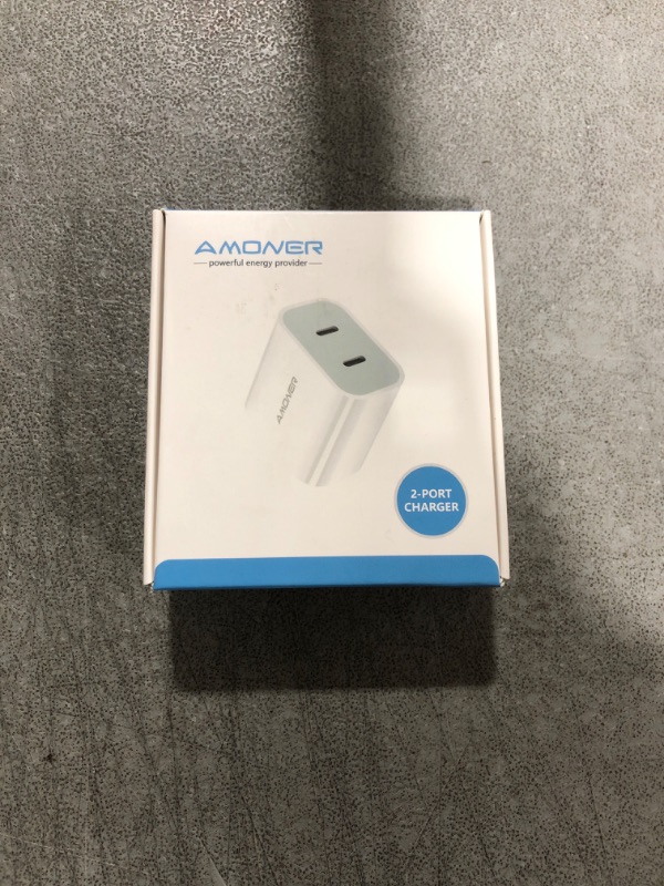 Photo 2 of USB C Charger, Amoner 45W Fast Charger for iPhone, Dual Ports Wall Charger PD 3.0 Phone Charger for MacBook Pro 13, Galaxy S22 Ultra/S22/S21, Note 20/10, iPhone 15/14/13/Pro/Pro Max and More