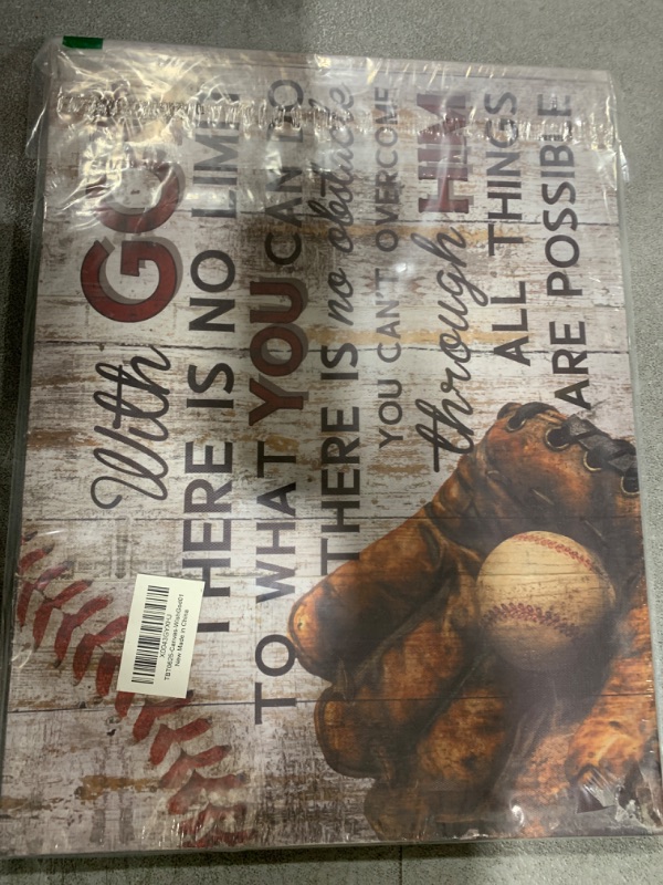 Photo 2 of Baseball Gifts Stuff Religious Baseball Canvas Wall Art Wall Decor Inspirational Boys Men Room Rustic Framed Posters Art Prints Artwork Pictures for Baseball Lovers Coach Gym Home Farmhouse Bedroom