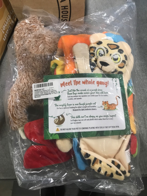 Photo 2 of Leashboss Dog Stocking Stuffer Toys - Unstuffed Crinkle Dog Toys for Aggressive Chewers, 5 Pack, Durable and Stuffing Free Animal Chew Toys, Squeak Toys for Puppies, Small, Medium, and Large Dogs