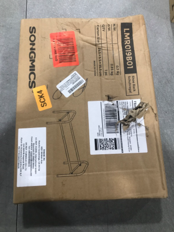 Photo 1 of SONGMICS Expandable Shoe Rack, 1 Tier Shoe Rack Shelf, Adjustable Shoe Organizer Storage for 10 Pairs of Shoes, Metal Free Standing Shoe Racks for Closet, Front Door Entryway, Easy Assembly, Ink Black