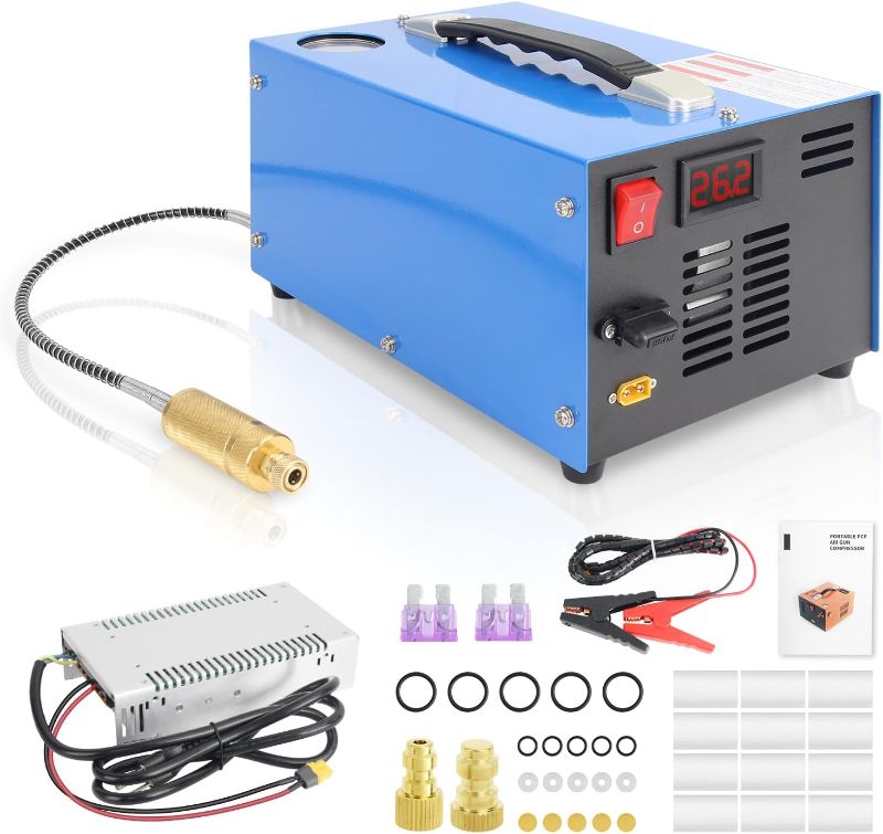 Photo 1 of NIHAO PCP Air Compressor, 4500Psi 30Mpa, Water Oil-Free, 12V Automotive DC or Home 110V AC, Portable PCP Airgun Compressor for Paintball/PCP Rifle/Mini Scuba Tank
