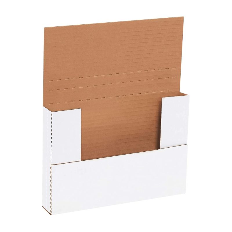 Photo 1 of AVIDITI Small Shipping Boxes 9.625"L x 6.625"W x 1.25"H, 50-Pack | Cardboard Box Crush-Proof Carton for Mailing, Storing, Package, Gifts, Crafts, Business or Home, White