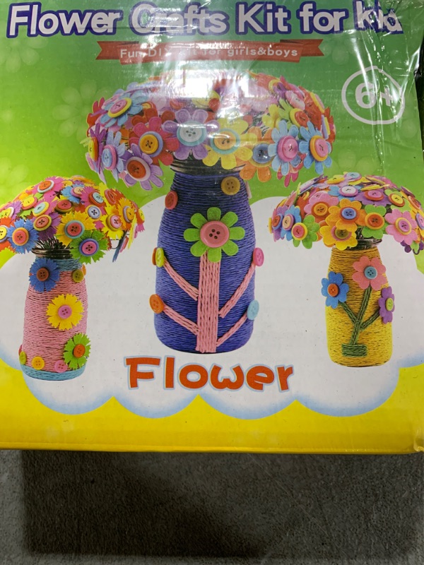 Photo 2 of Crafts for Girls Ages 6-10 Make Your Own Flower Bouquet with Buttons and Felt Flowers, Vase Art and Craft for Children - DIY Activity Christmas Birthday Gift for Girls Age 6 7 8 9 10 Year Old