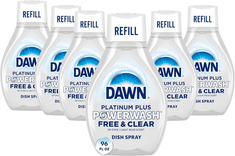 Photo 1 of Dawn Free & Clear Powerwash Dish Spray, Dish Soap, Pear Scent Refill, 16 Fl oz (6 Pack)
