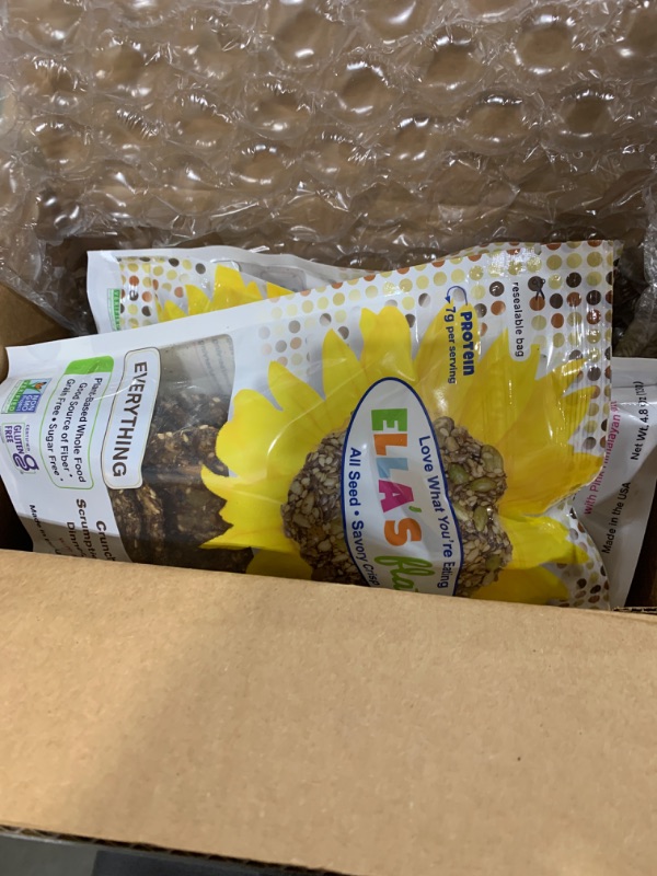 Photo 2 of ELLA’S FLATS® Everything All Seed Savory Crisps – All Natural, Gluten Free, Good Source of Protein, High Fiber, Vegan and Keto Friendly (3 Pack)
