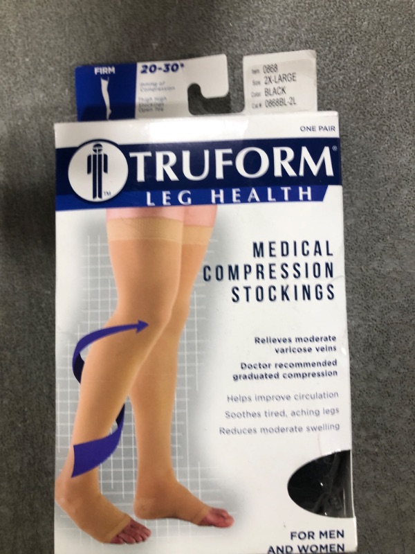 Photo 2 of Truform 20-30 mmHg Compression Stockings for Men and Women 2XL