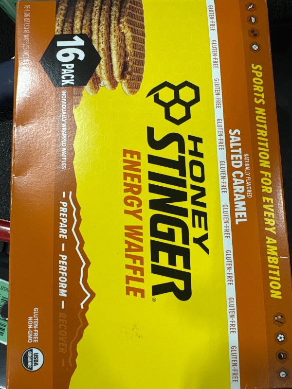 Photo 2 of Honey Stinger Organic Gluten Free Salted Caramel Waffle | Energy Stroopwafel for Exercise, Endurance and Performance | Sports Nutrition for Home & Gym, Pre & Post Workout | Box of 16 Waffles, 16.96 Oz