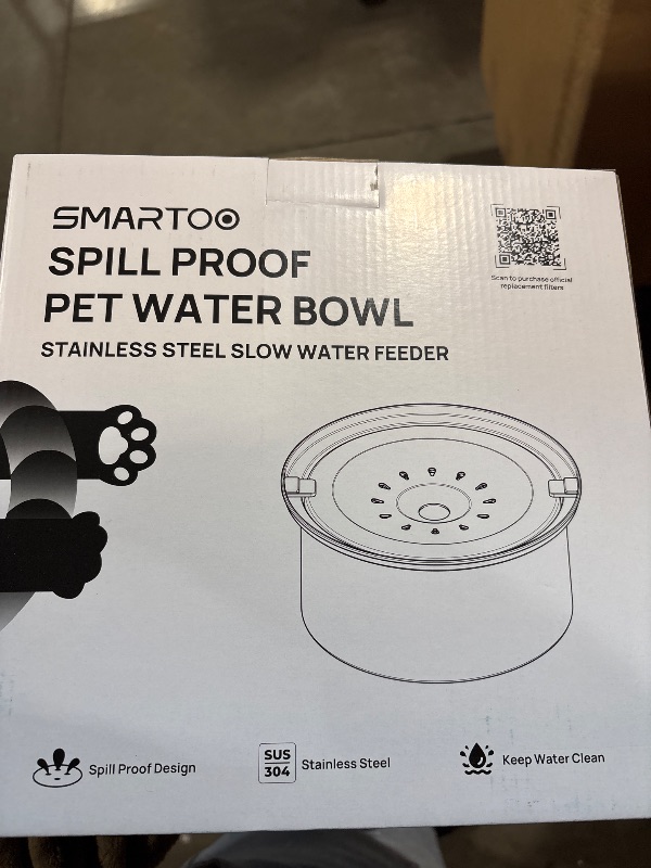 Photo 2 of Smartoo 4L No Spill Dog Water Bowl - 136oz Large Capacity Stainless Steel No Drip Slow Water Feeder Dogs Bowl - Spill Proof Vehicle Carried Travel Dog Water Dispenser for Messy Drinkers