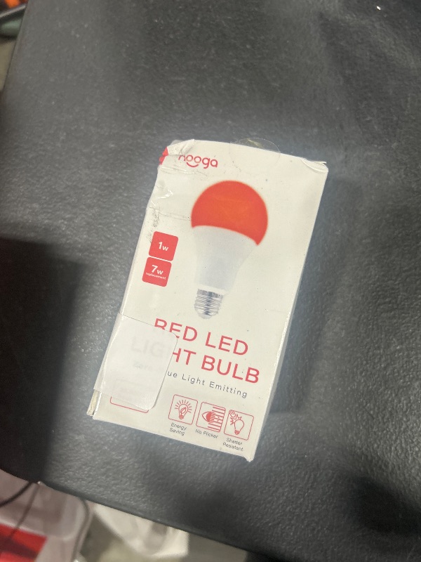 Photo 2 of hooga Sleep Light Bulb, Blue Light Blocking Red Night Light. 625nm Red Bulb for Healthy Sleep. Baby Nursery Light. 1W LED, 7W Replacement Single