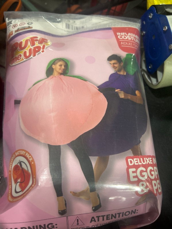 Photo 1 of Spooktacular Creations 2Pcs Inflatable Halloween Costumes, Peach and Eggplant Couple Halloween Costumes, Food Themed Blow Up Costumes for Halloween Cosplay Parties - Adult One Size