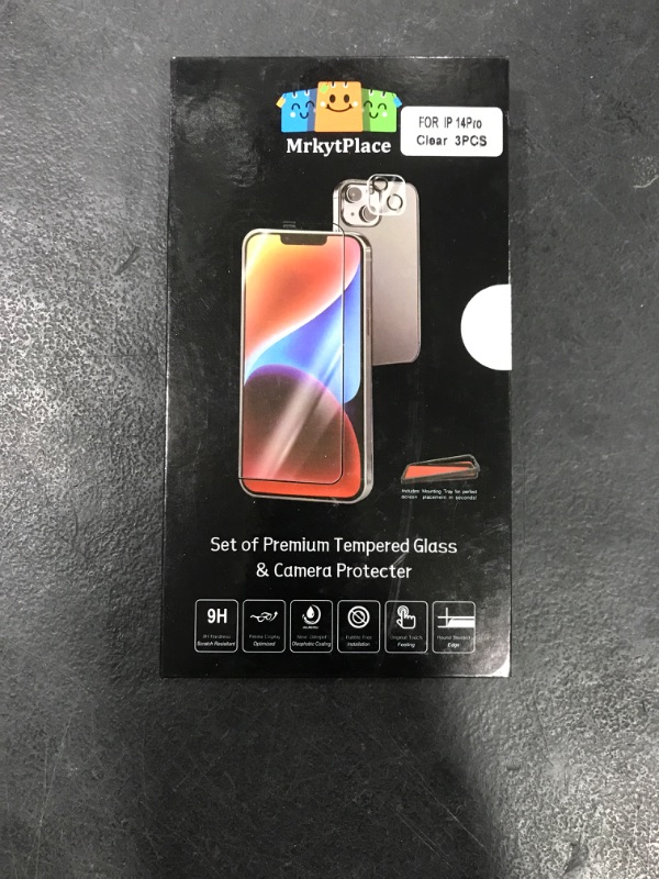 Photo 2 of MRKYTPLACE 3 Pack Screen Protector with Speaker Shield for iPhone 14 Pro [6.1 inch] + 3 Pack Camera Lens Protector,Sensor Protection, Easy Installation Frame ,Dynamic Island Compatible,Case Friendly