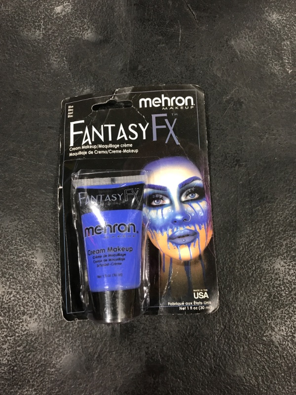 Photo 2 of Mehron Makeup Fantasy FX Cream Makeup | Water Based Halloween Makeup | Blue Face Paint & Body Paint For Adults 1 fl oz (30ml) (Blue)