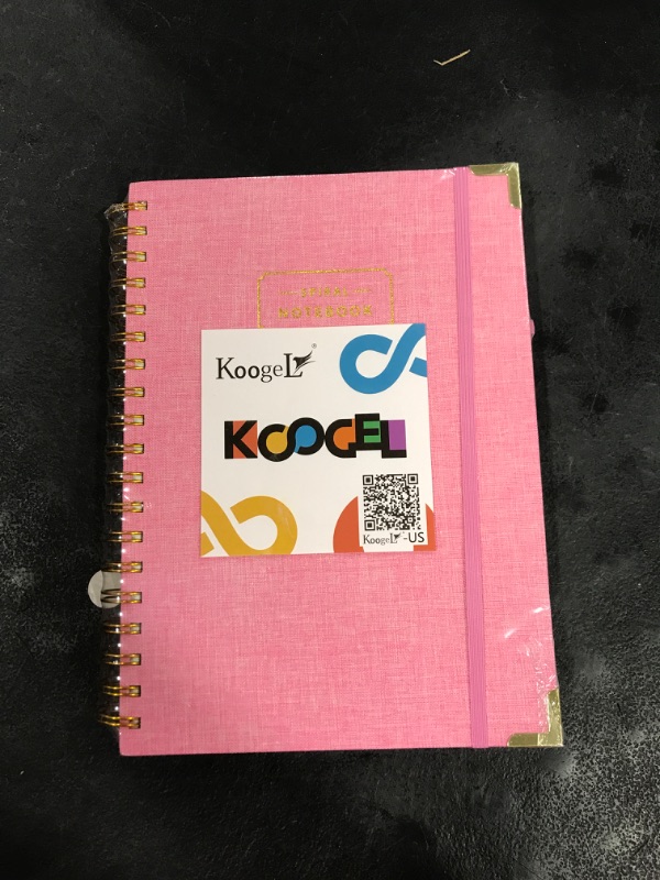 Photo 2 of Koogel Hardcover Spiral Notebook, Pink Aesthetic Notebook Lined Journal for Women B5 Ruled Notebook Journal for Work Note Taking