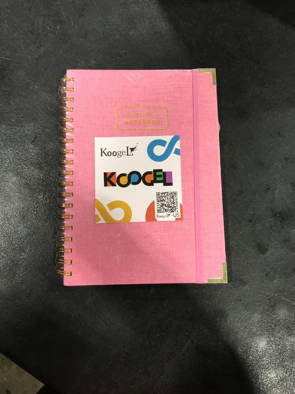 Photo 2 of Koogel Hardcover Spiral Notebook, Pink Aesthetic Notebook Lined Journal for Women B5 Ruled Notebook Journal for Work Note Taking