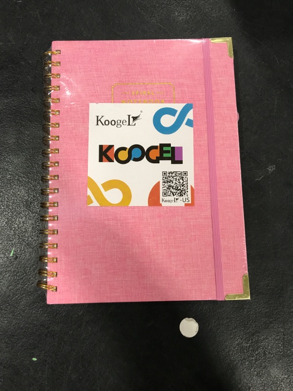 Photo 2 of Koogel Hardcover Spiral Notebook, Pink Aesthetic Notebook Lined Journal for Women B5 Ruled Notebook Journal for Work Note Taking