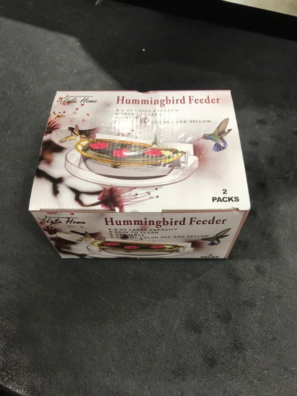 Photo 2 of Lulu Home 2 Packs Hummingbird Feeder, 8 Fluid Ounces Flower Bird Feeder with 3 Feeding Stations for Outdoors