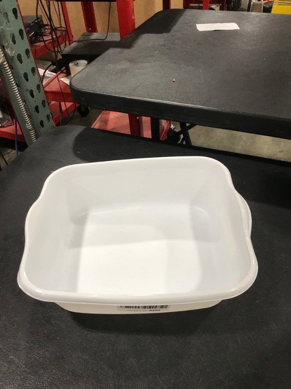 Photo 2 of Essentials White Plastic Eight Quart Dishpan - 13½ x 11 x 4½H