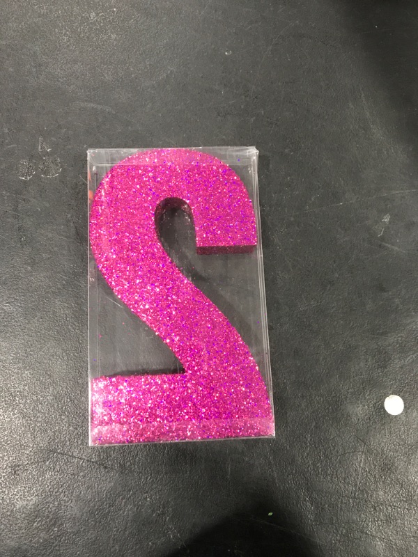 Photo 2 of Eploger 10 Inch Pink Glitter Number Sign 2 Birthday Decorations,Birthday Anniversary Centerpieces for Table Decorations,Numbers for Table Toppers