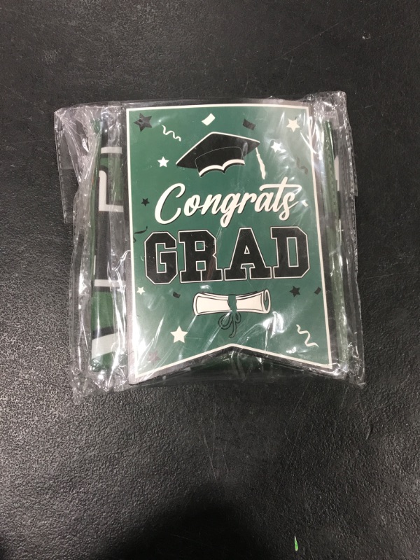 Photo 2 of 2024 Graduation Party Decorations Kit - Congrats Graduation Banner, Backdrop, Balloons & Streamers Kit - Perfect for High School, College & More(Green)