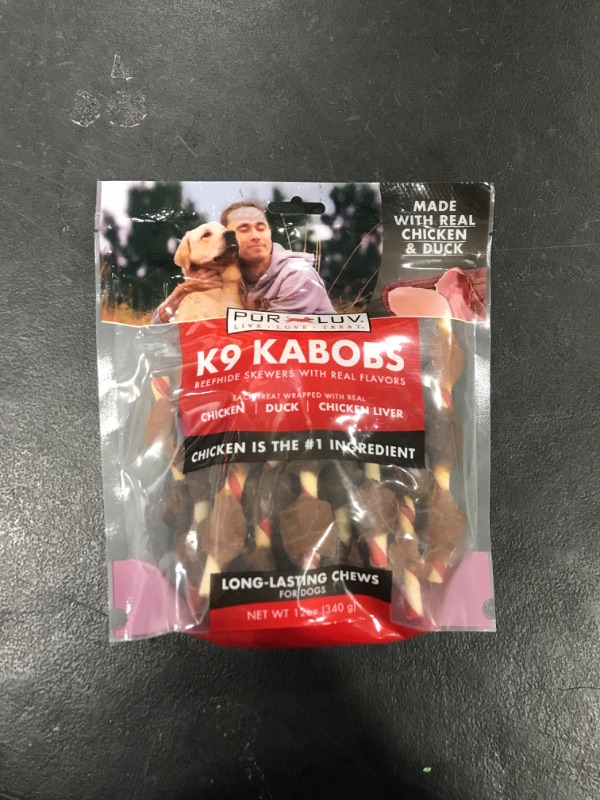 Photo 2 of Pur Luv Dog Treats, K9 Kabobs for Dogs Made with Real Chicken and Duck, 12 Ounces, Healthy, Easily Digestible, Long-Lasting, High Protein Dog Treat, Satisfies Dog's Urge to Chew