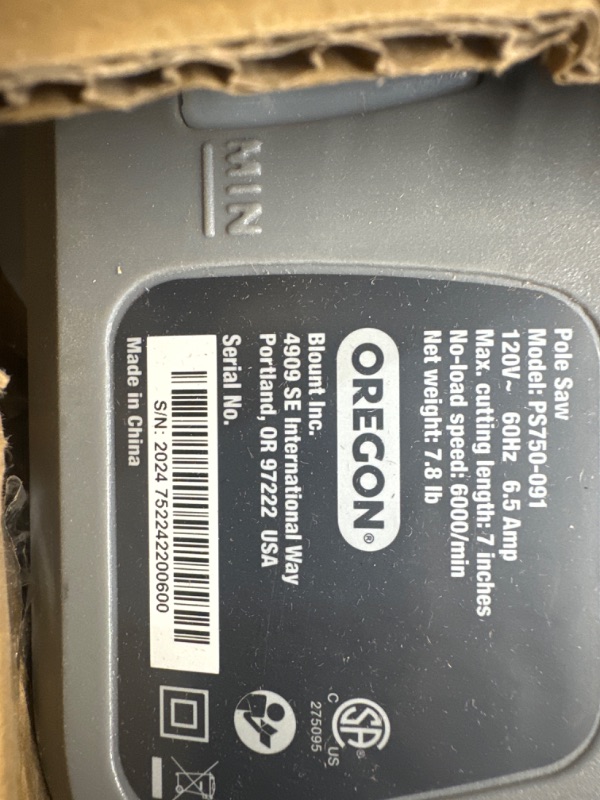 Photo 2 of *UNABLE TO TEST** Oregon PS750 8-Inch 6.5-Amp Lightweight Corded Pole Saw