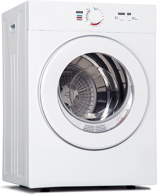 Photo 1 of *POWERS ON** Euhomy Compact Dryer 1.8 cu. ft. Portable Clothes Dryers with Exhaust Duct with Stainless Steel Liner Four Function Small Dryer Machine, Suitable for Apartments, Dorm, RVs, White
