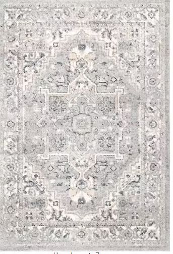 Photo 1 of (VERY LARGE) Essa Vintage 13 ft. x 15 ft. Light Grey Living Room/Bedroom/Dining Room Area Rug
