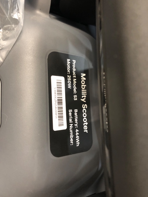 Photo 3 of ***USED - MISSING KEYS - UNABLE TO TEST - SEE PICTURES***
Paiseec S3 Foldable Mobility Scooter for Adults, Seniors - 25 Miles Range, 6 mph, Lightweight Mobility Scooter for Travel, Improved Safety, Large Wheels for Outdoor, LED Headlight, Basket