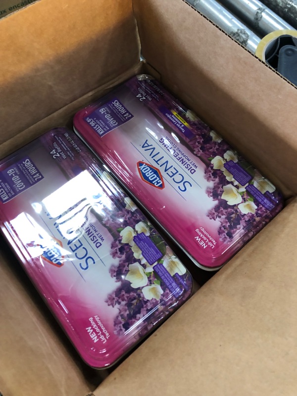 Photo 1 of 2 pack Clorox Scentiva Disinfecting Wet Mopping Cloths - Lavender  Jasmine - 24ct
